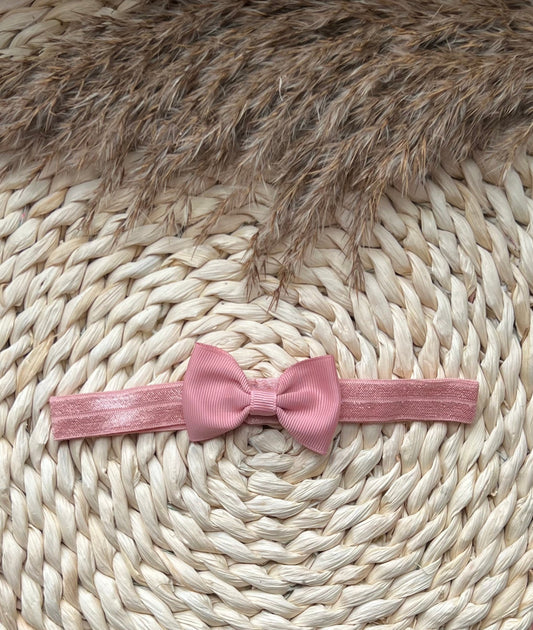Haarband met kleine strik Oud Roze