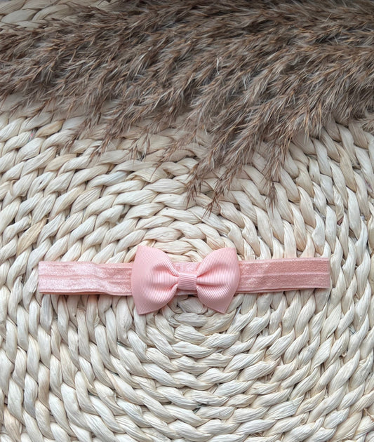 Haarband met kleine strik Perzik