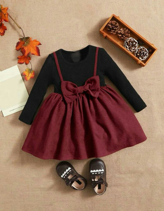 Jurk Bordeaux grote strik