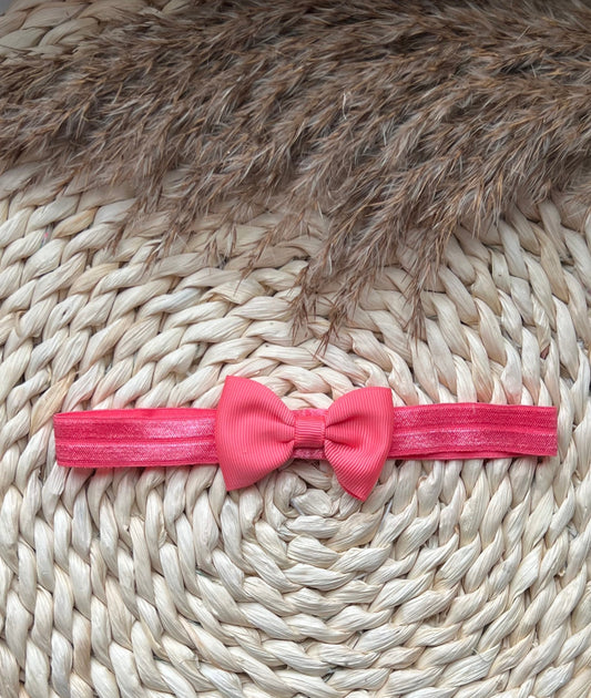 Haarband met kleine strik Zalm Roze