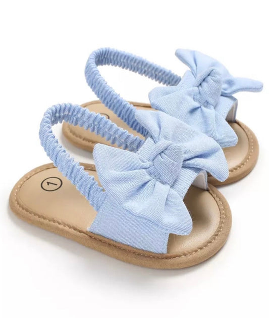 Sandalen met strik Licht blauw