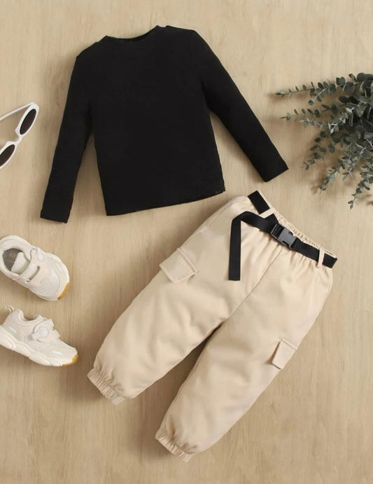 Set zwart/beige