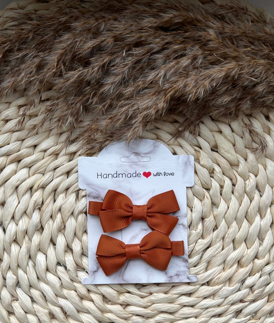 Mini haarklep Roest bruin